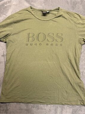 Hugo Boss Olive Crew Neck Logo Tee